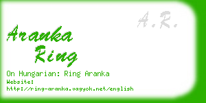 aranka ring business card